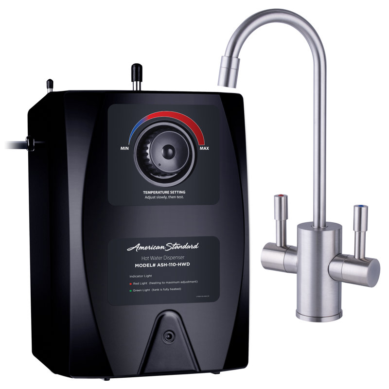 ASH110 Instant Hot Water Dispenser System, Dual-Handle Faucet with Under Sink Tank, Brushed Nickel