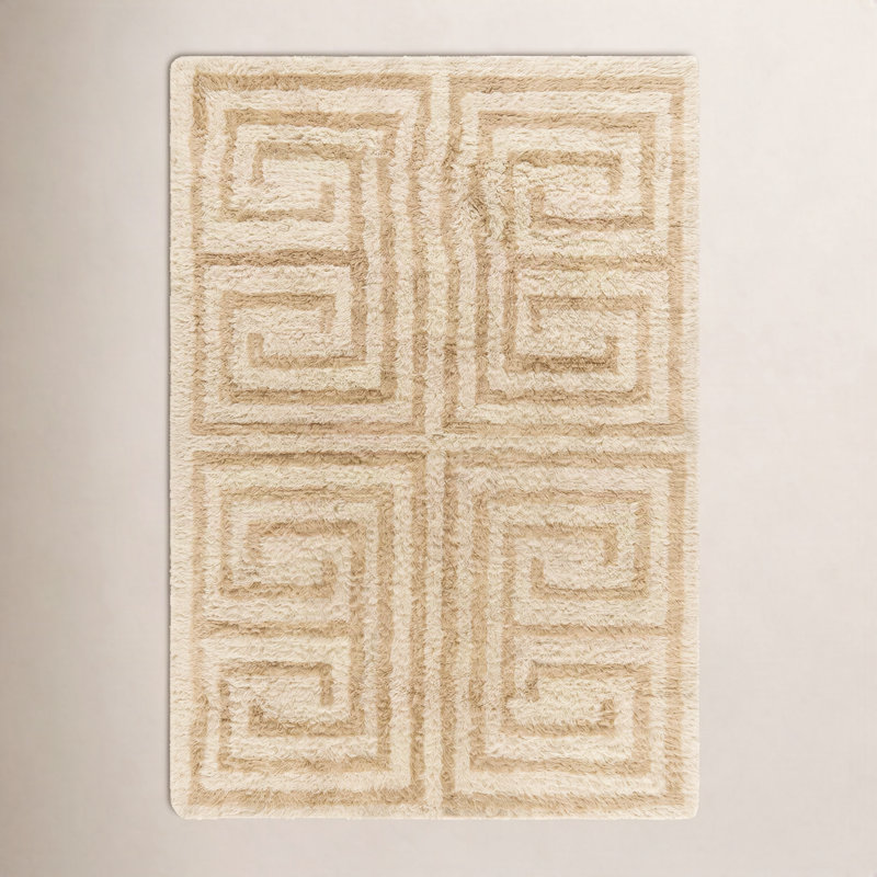 Anemone Geometric Wool Shag Rug, Rectangle 8' x 10'
