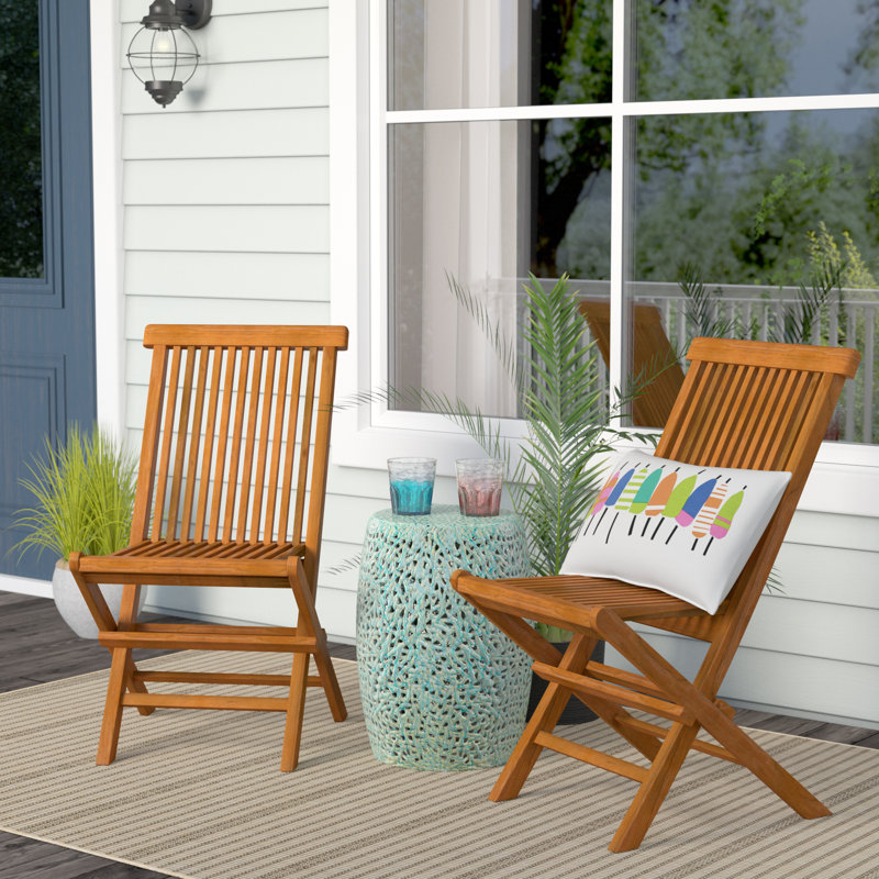 Chaise de patio pliante en teck Pellerin