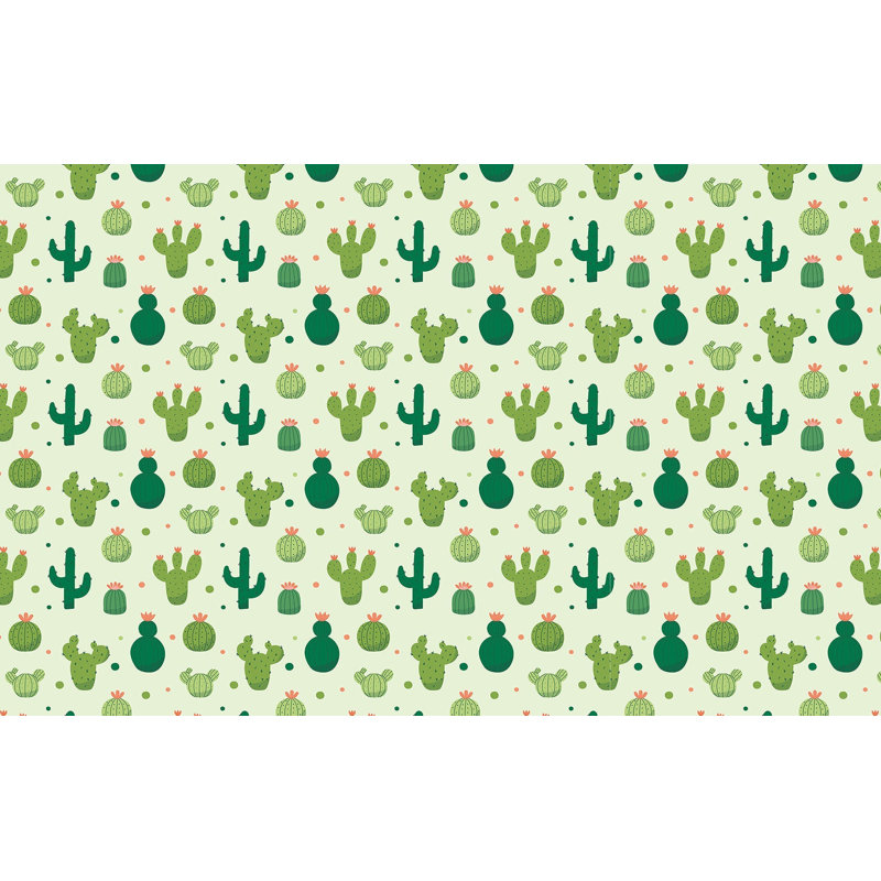 Murale pelez et collez de qualité supérieure - Motif de cactus, L 96 po x l 120 po