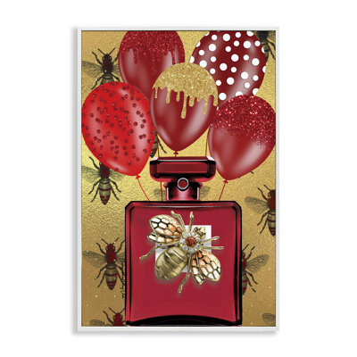 «Glam Red Bee», art de la giclée encadrée par Yvonne Coleman Burney