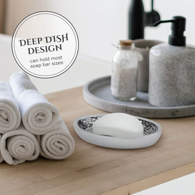Brushed Nickel and Mosaic Glass 6-Piece Bathroom Accessory Set