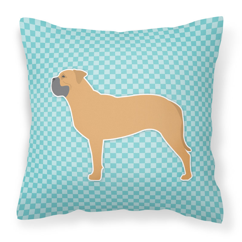 Coussin décoratif intérieur/extérieur bullmastiff, Bleu, H 18 po x l 18 po x P 3 po