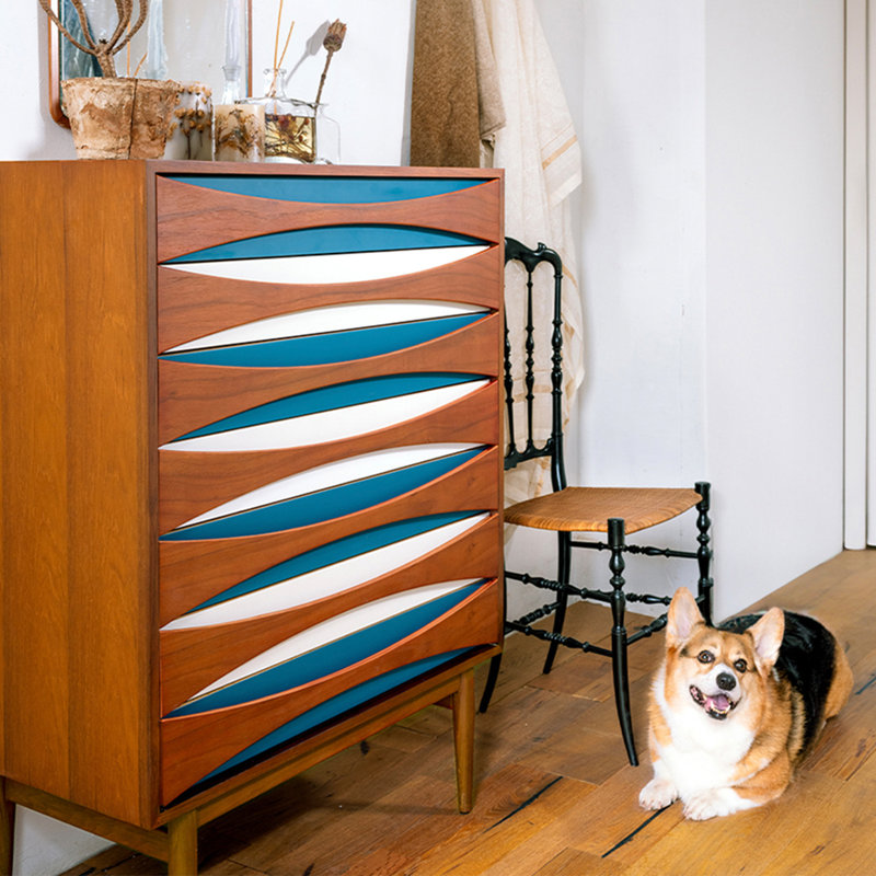 Commode d'appoint rétro simple et colorée