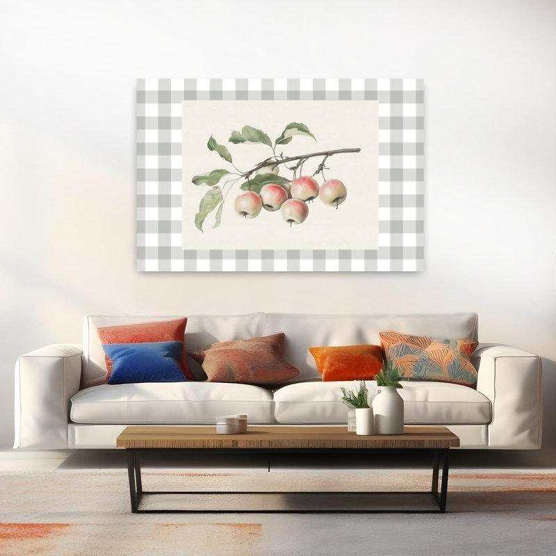 Art contemporain abstrait pommes, H 40 po x l 60 po