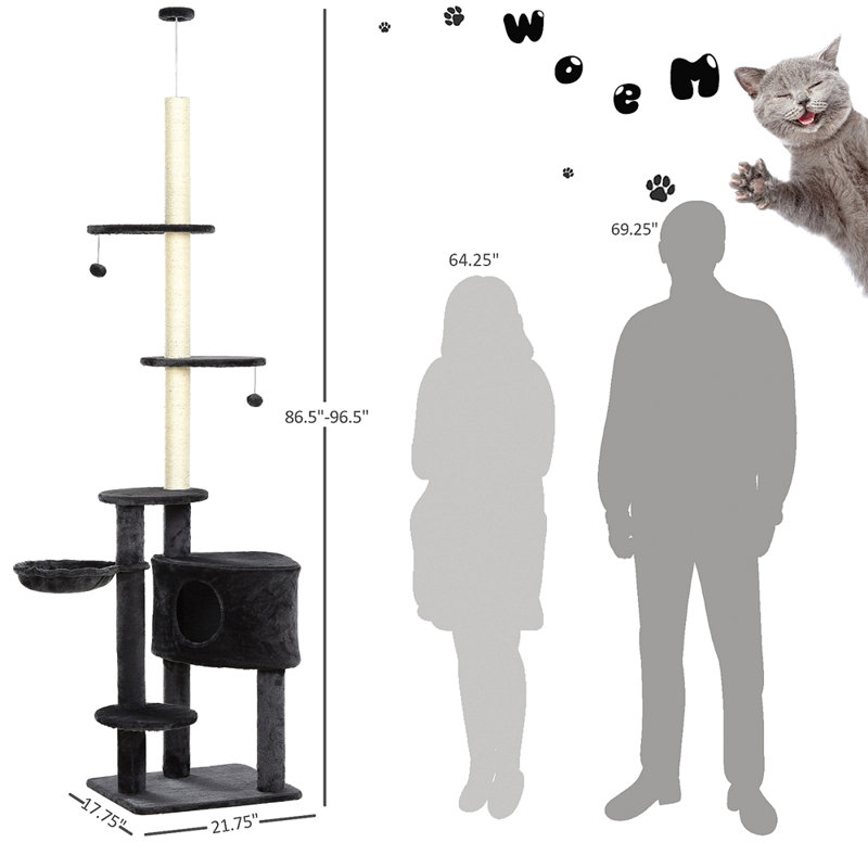 Arbre à chat à hauteur ajustable Pawhut