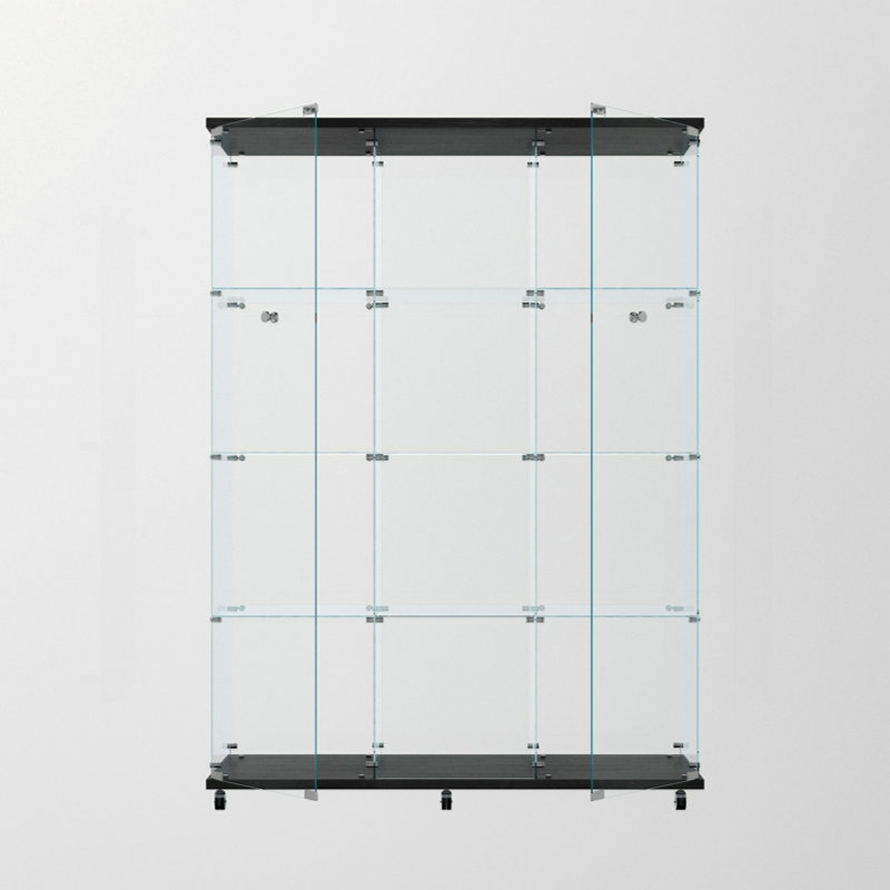 Tempered Glass Display Cabinet, Wine Cabinet,Storage Cabinet,File Cabinet,With Bluetooth LED Light Strip,Lock On The Door,Equipped With Cast,Easy To Move,For Living Room, Bedroom,Hallway,Office
