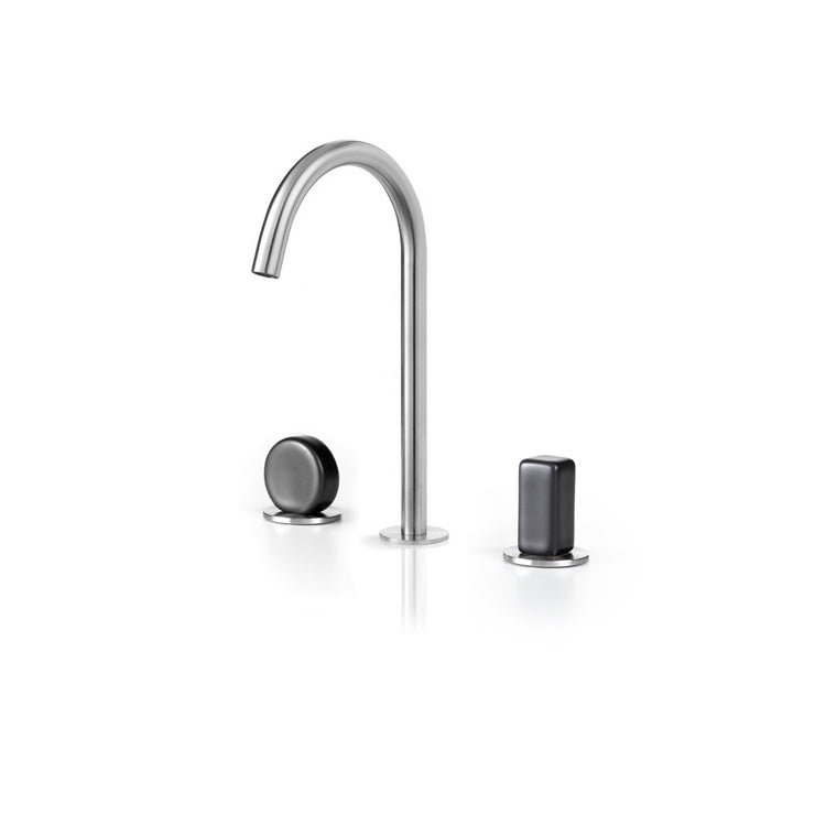 Acquaco Linki Io Deck Mount Three-Hole Widespread Bathroom Lavatory Faucet with 5-3/4'' Spout Reach