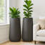 Ensemble de 2 pots à fleurs décoratifs noirs modernes à arrosage automatique, 33 po, contemporain, maison, bureau, décoration de jardin, cadeau