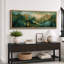 «Woodland Forest Landscape Watercolor Green Mountain Forest Sunrise Landscape Modern Large Large Canvas Art-108480856-108480855-111666175