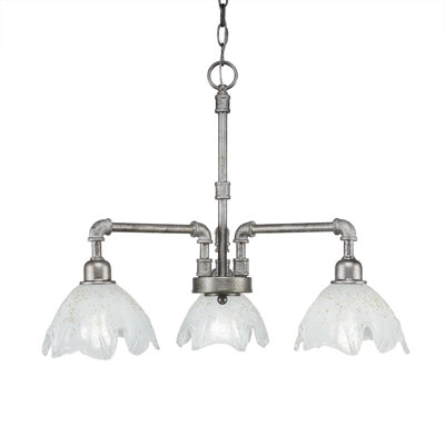 Lustre 3 lumières McLelland Vintage avec verre doré 7 "