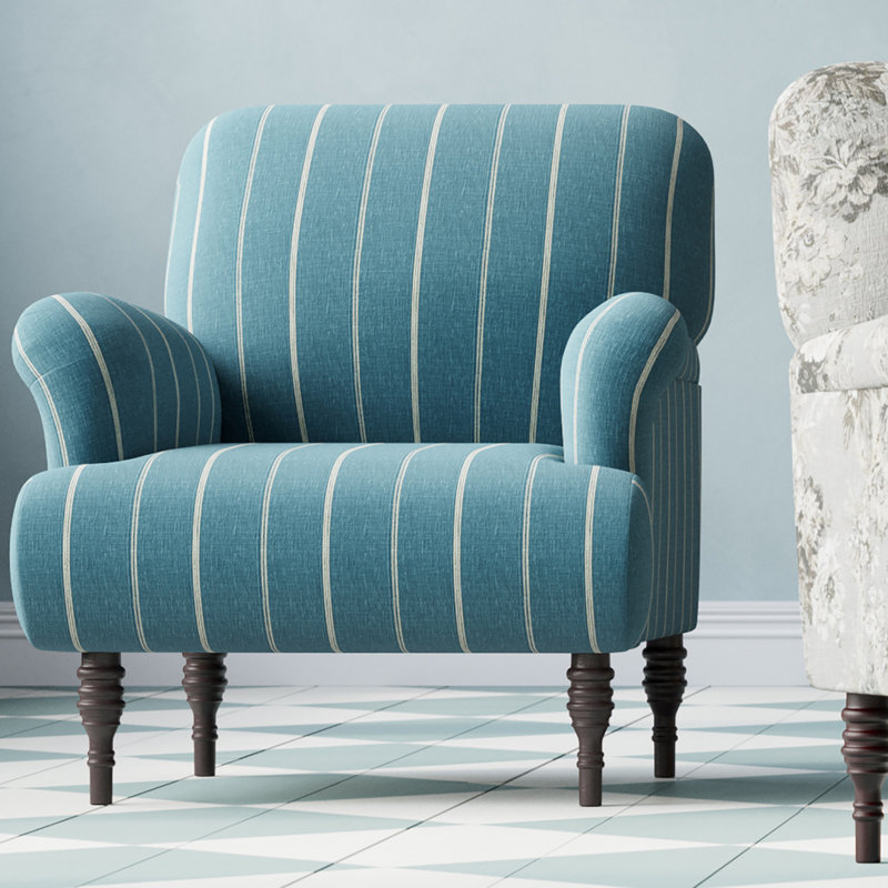 Fauteuil large de 32 po Allura, Frigo à rayures indigo