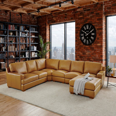 Canapé modulaire en cuir à large assise modulaire