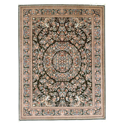 Tapis rectangulaire en laine noué à la main