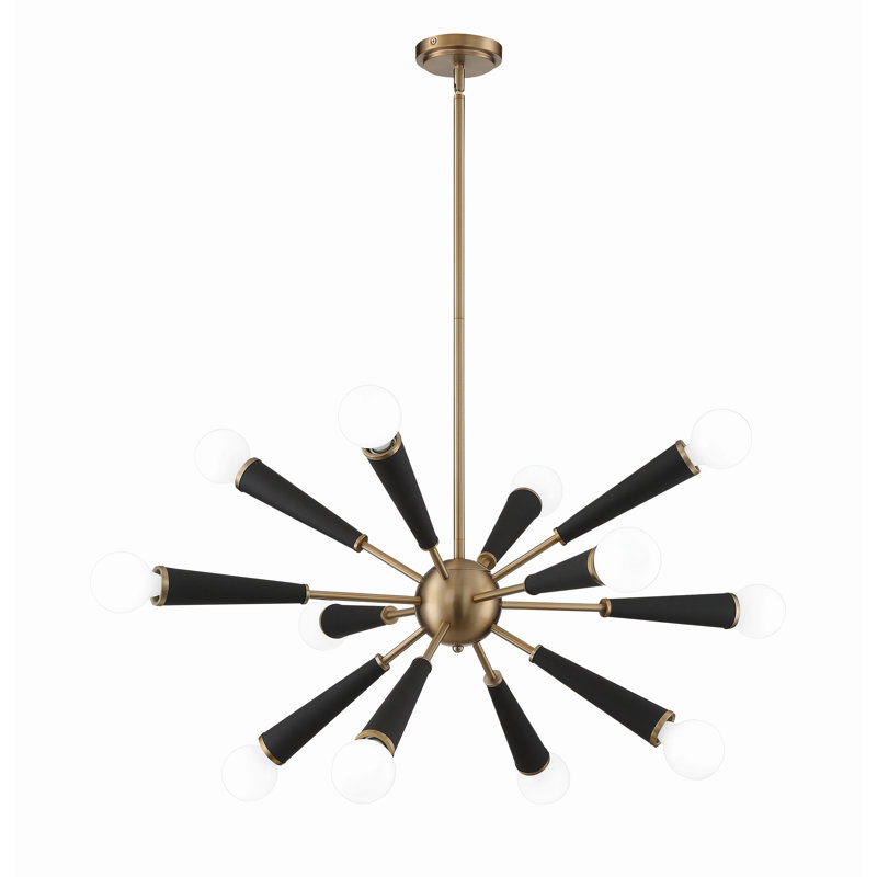 Kaz 12-Light Chandelier, Noir / or