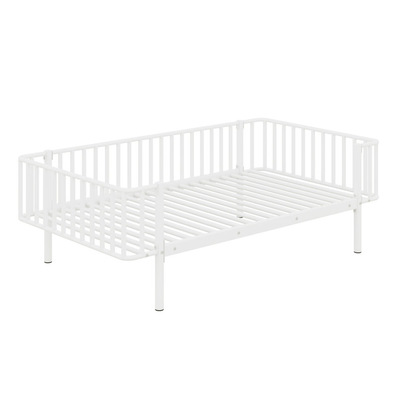 Canapé robuste pour lit de jour, support à lattes pour plus de stabilité et de confort, Lit simple, Blanc