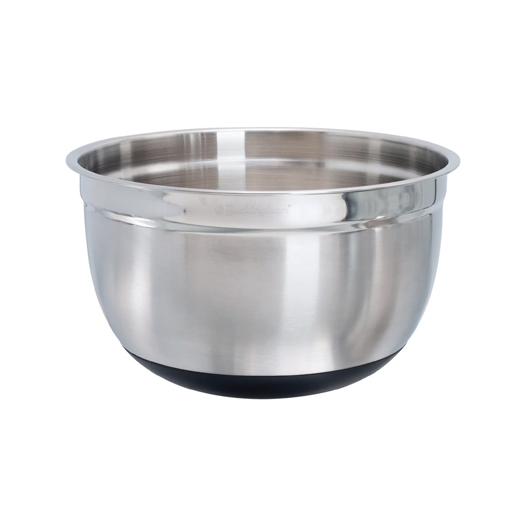 Buckingham Deep Salad Mixing Bowl Stainless Steel With Black Silicone Base