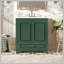 Meuble-lavabo de luxe 30 po avec lavabo en céramique, meuble-lavabo avec 2 grandes portes à fermeture douce, meuble de rangement en bois massif-478397555