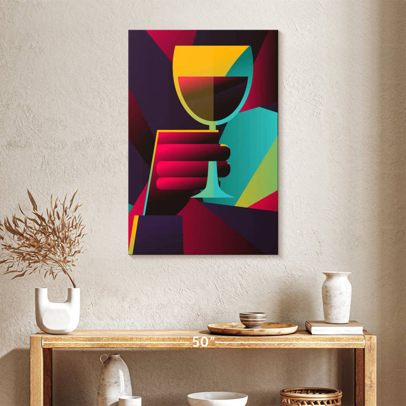 Yarlin Geometric Wine, 36" H x 24" W