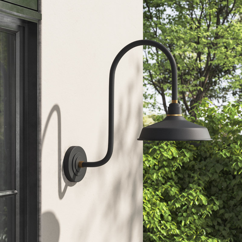 Luminaire de grange d'extérieur 1 lumière Bertram, H 17 po x l 12 po x P 20 po, Noir