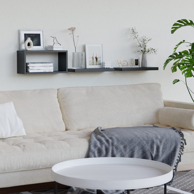 3 Piece Floating Shelf, Black