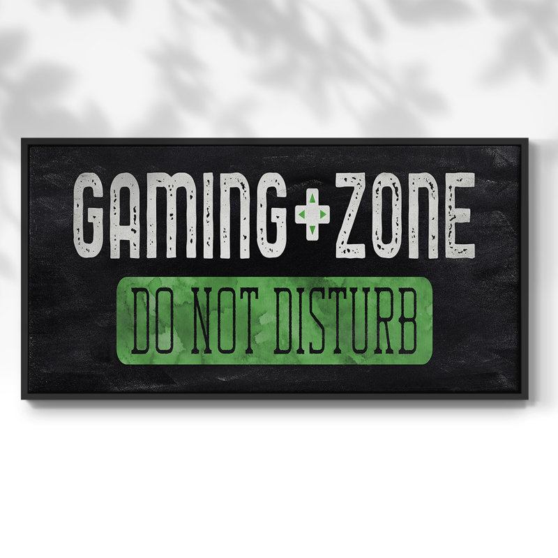 Zone de jeu - Toile tendue avec châssis encadré - Prêt à être accroché, Noir, H 21 po x l 41 po