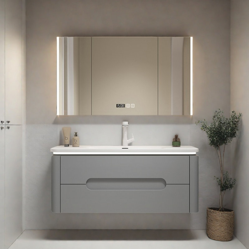 Minimalist cream style bathroom cabinet, Dark Gray