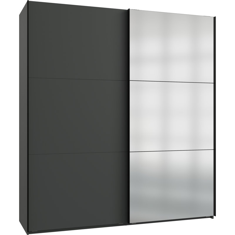 Guardino 2 Door Wardrobe, Graphite, 216cm H x 200cm W x 65cm D