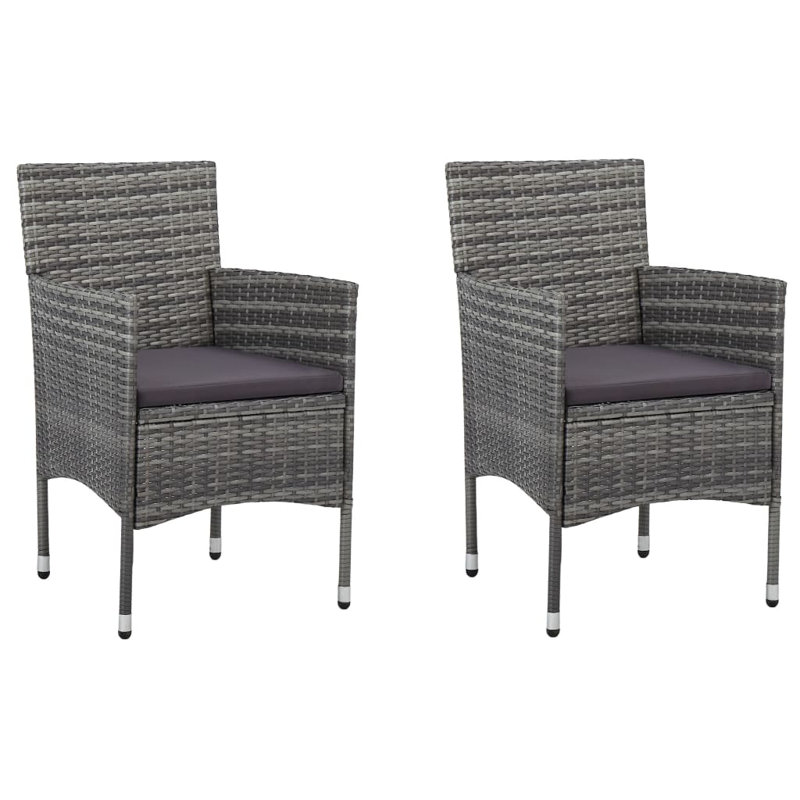 Chaise de patio avec coussin, Gris foncé, gris