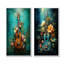 Guitare tropicale, musique euphonique - ensemble de 2 impressions sur toile-102584097-102584096