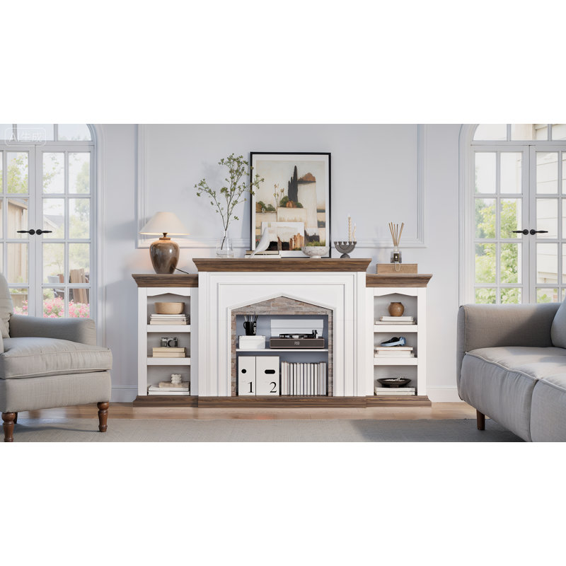  80"W Tv Stand With Large Storage Space,White, White