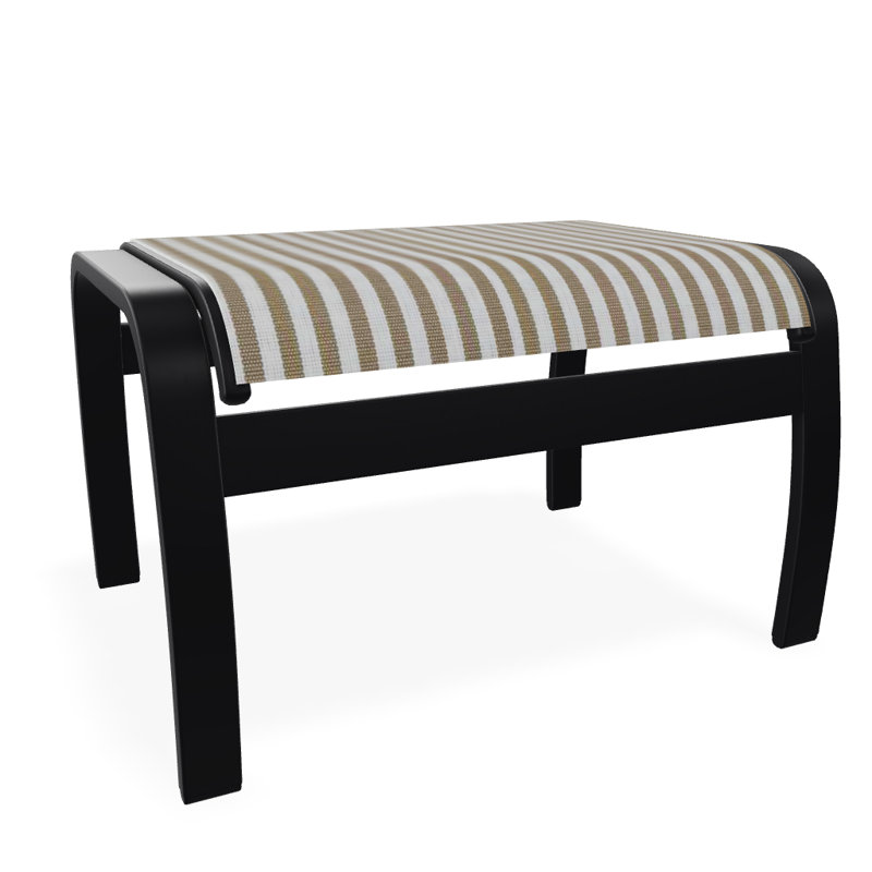 Repose-pieds d'extérieur avec coussin Askar, Noir texturé, Brun clair