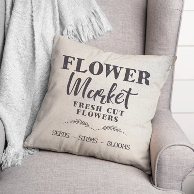  Flower Market Square Pillow Cover & Insert