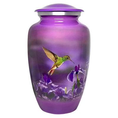 Trupoint Memorials Natures Peace Hummingbird Large Cremation Urn for Human Ashes - w Velvet Bag