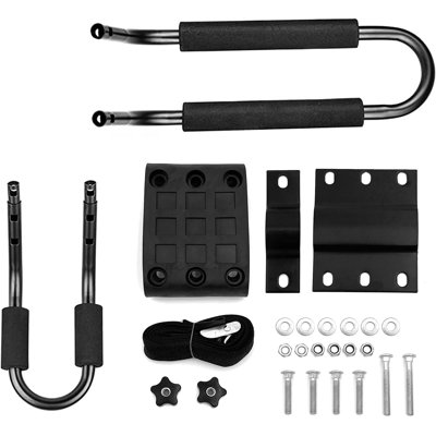 Barre de toit pour kayak - capacité de 150 lb, fabrication en acier avec coussinets de protection, ajustement universel pour barres transversales