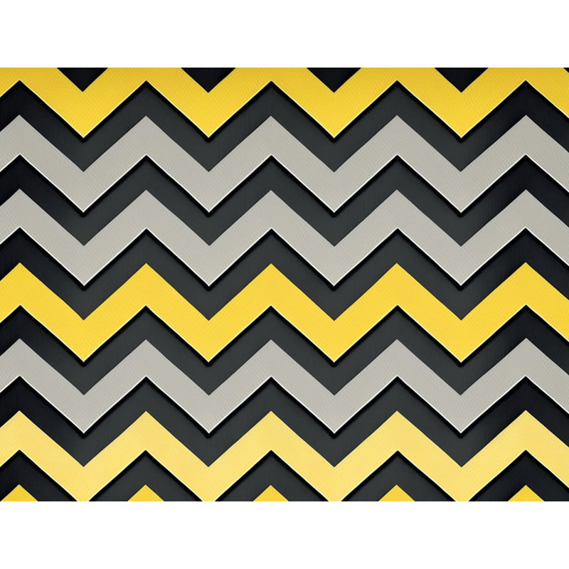 Checkered Comforter, Queen Comforter, Black/Yellow Chevron
