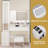 Medium White Makeup Vanity With Led Mirror And Drawer-471223489