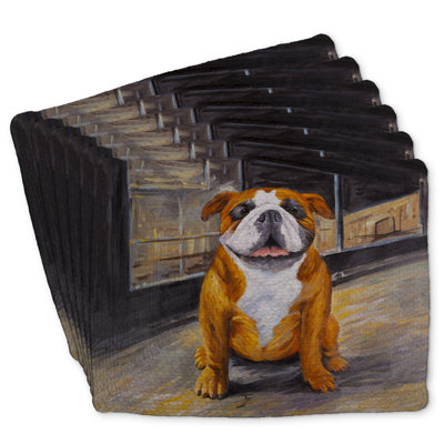 Smiling Bulldog Braided Polyester Mindaugas - Set of 6 Decor