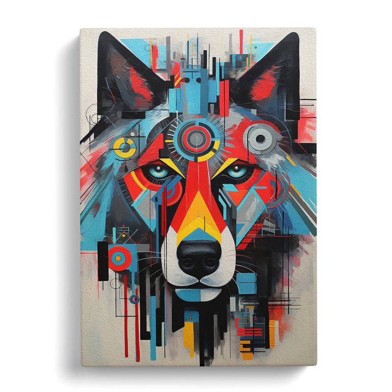 Wolf Constructivism No.2 - Wrapped Canvas, 60cm H x 40cm W x 3cm D