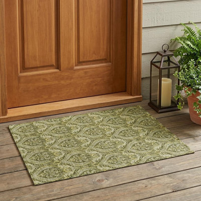 Non-Slip Damask Doormat