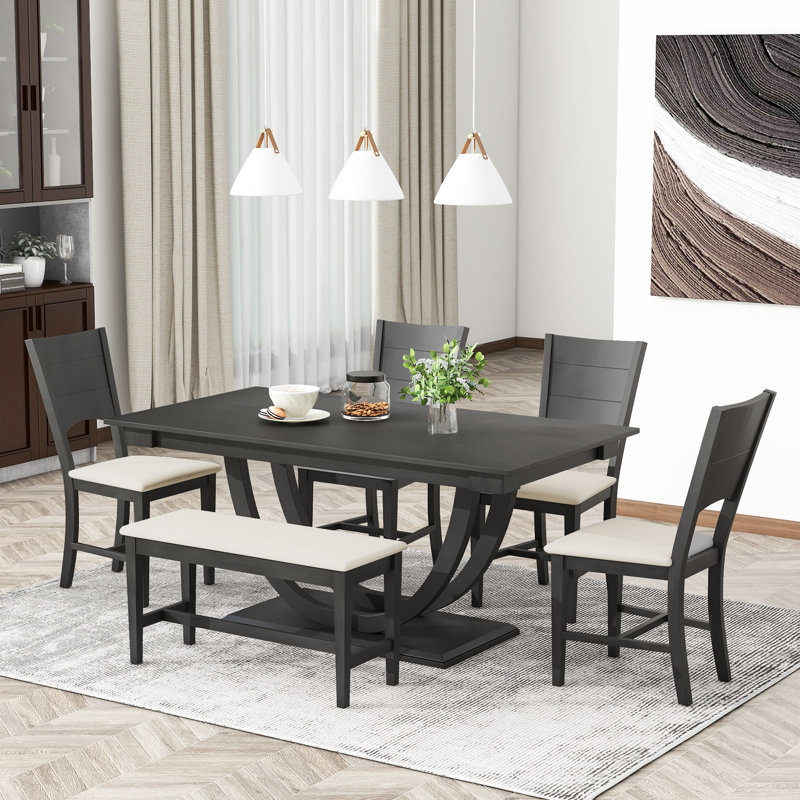 Aspelare Rectangular Dining Set, Gray