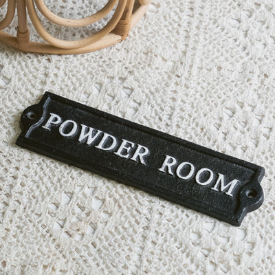 Cast Iron Powder Room Door Sign