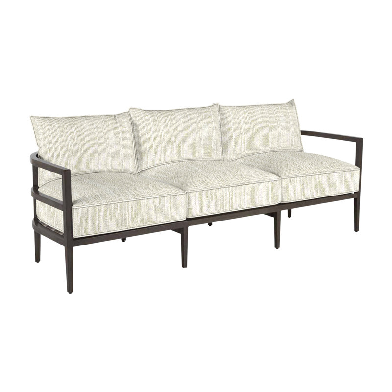 Santa Barbara Aluminum Sofa - Slate Gray, Welt, Rollo Cream, Standard Plus
