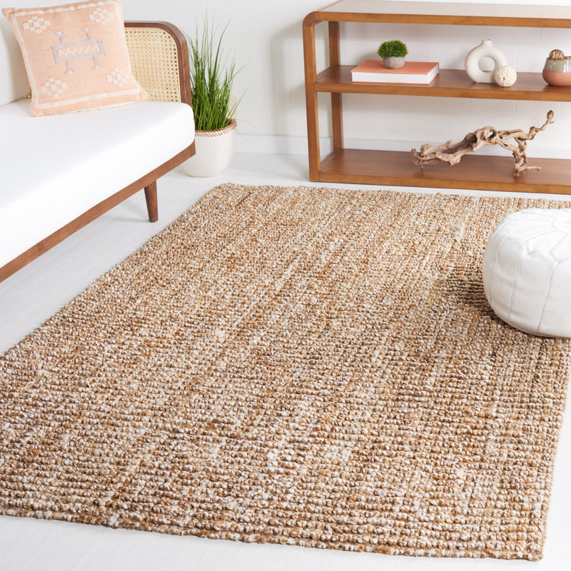 Alda Handmade Handwoven Jute/Sisal Natural/Ivory Rug, Rectangle 5' x 8'