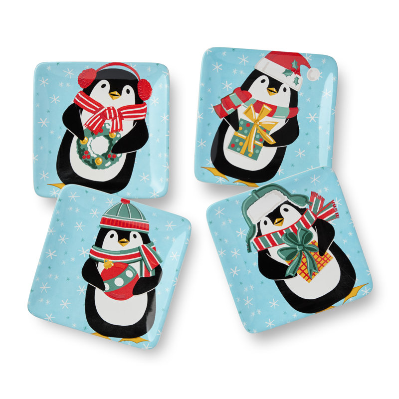 Ensemble d'assiettes canapés Christmas Whimsy Penguin