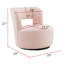 Chaise de salon pivotante à 360 ° avec accents de confort en tissu rose et intérieur