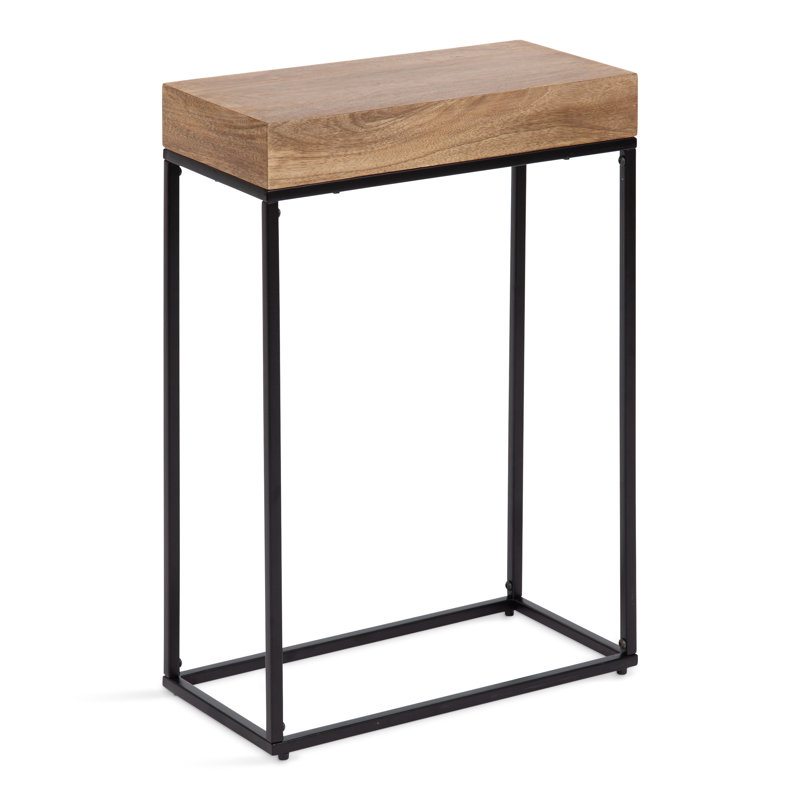 Table de bout en bois massif Cronus, Brun, Noir, noir, noir, noir