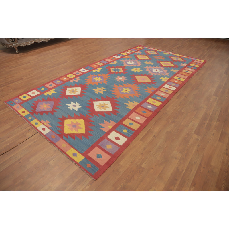 Tapis oriental géométrique Kilim 6 x 12