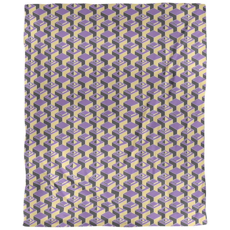 Tissu skyscrapers, Coton peigné pima, L 54 po x l 36 po, Mauve / Jaune
