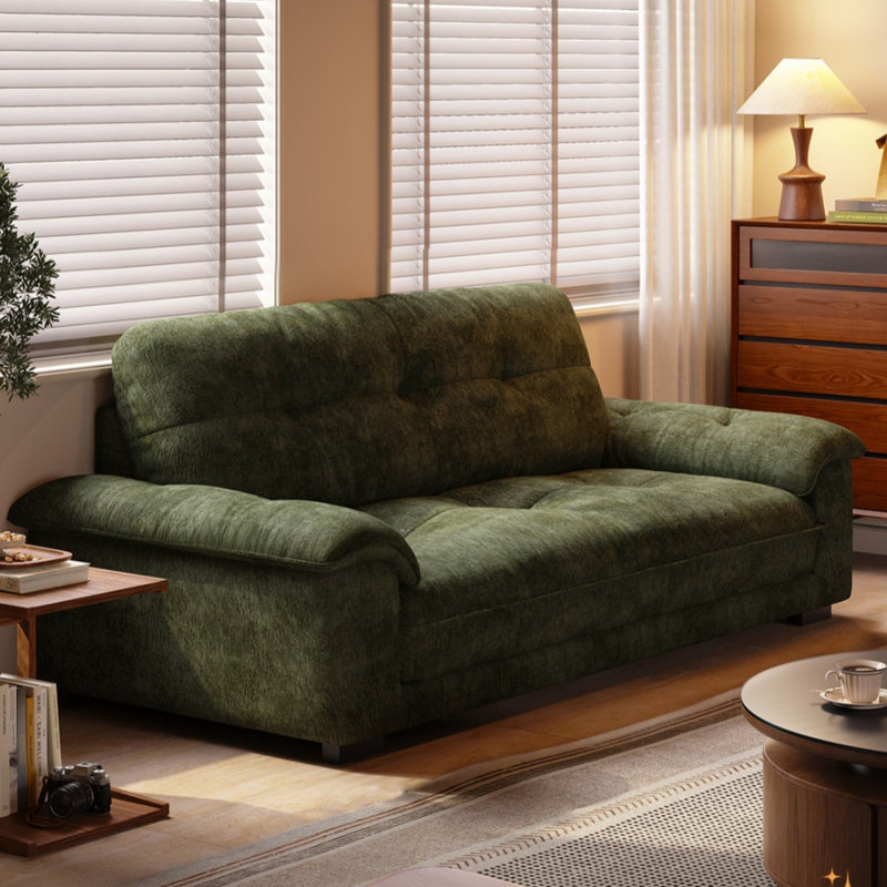 Retro Mid-Century Straight Small-Space Sofa